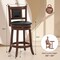 Upholstered Bar Stools Set of 2 with Curved Backrest and Footrest